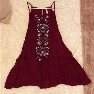 Plum embroidered tank top